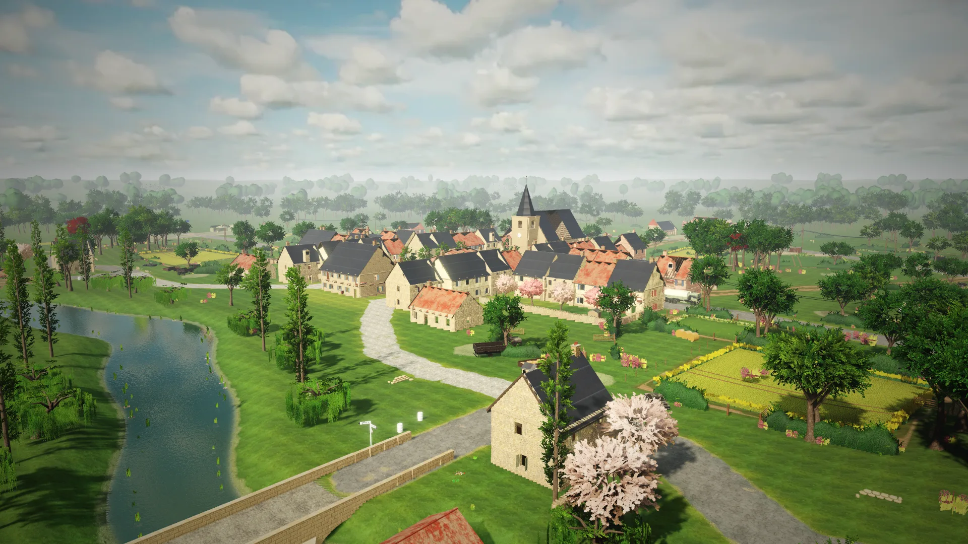 Larkfield, hedgerow farmland, river and market town