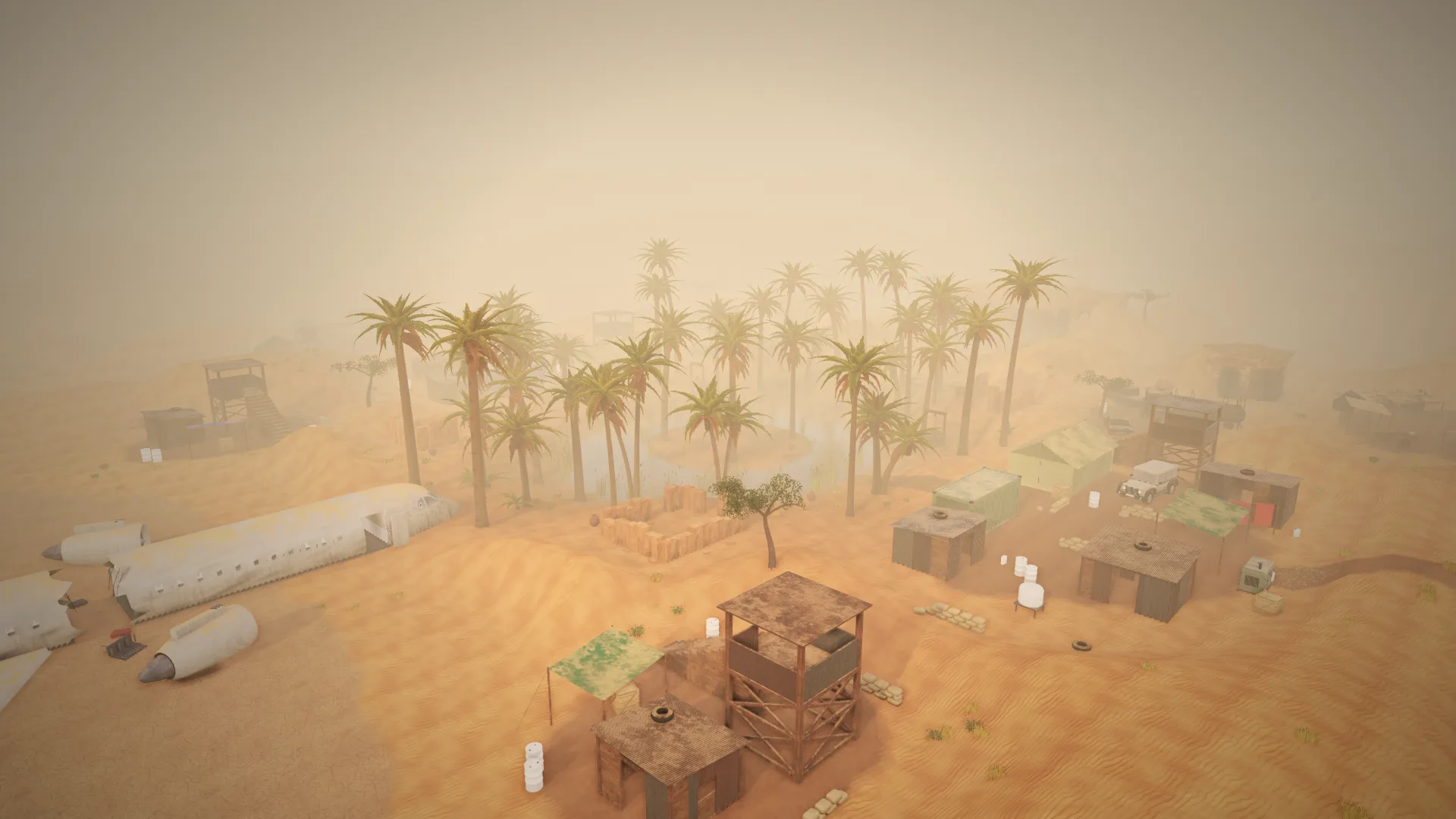 Mirage, a sea of dunes